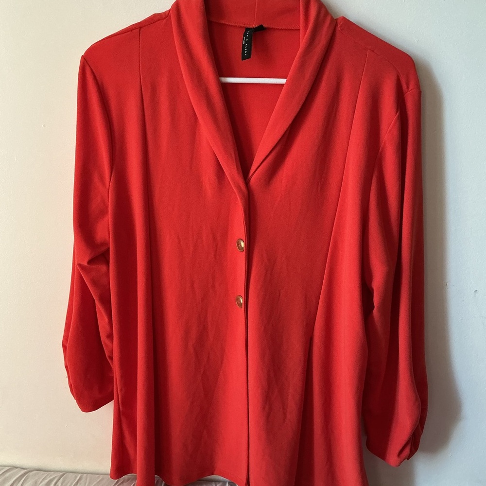 Elegant Red Button-Down Shirt